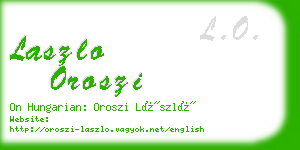 laszlo oroszi business card